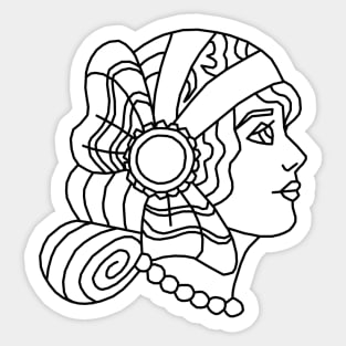 Trad Lady Head Sticker